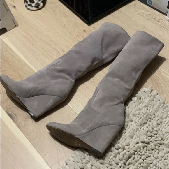 Aldo Lackie grey suede wedge boots - Picture 2 of 6